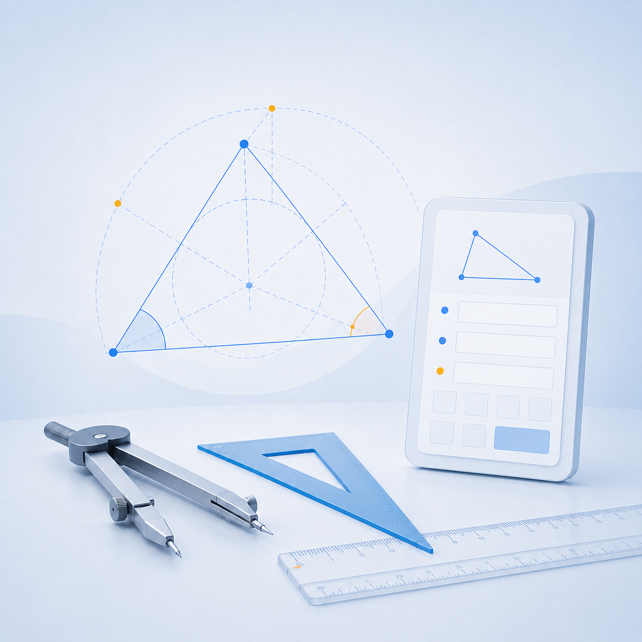 Technische Illustration eines allgemeinen Dreiecks
